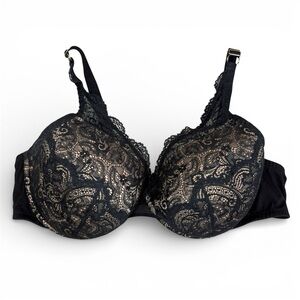 ThirdLove Womens 24/7 Bra Lace Contour Plunge Size 46G Black Lace